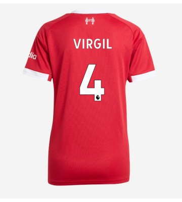 Liverpool Virgil van Dijk #4 Primera Equipación Mujer 2025-26 Manga Corta